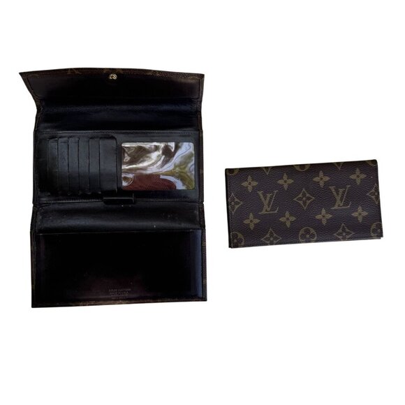 Louis Vuitton Vintage Monogram Canvas Trifold Wallet Card Holder Checkbook Cover - Picture 5 of 16